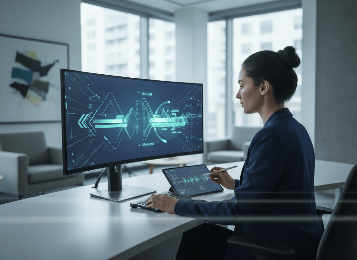 Prior authorization coordinator tracking urgent and standard requests